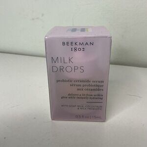 Beekman 1802 Milk Drops Probiotic Ceramide Serum Travel Size 0.5 fl oz 15 mL